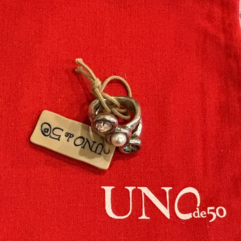 UNOde50 Silver Ring with Gemstones , M